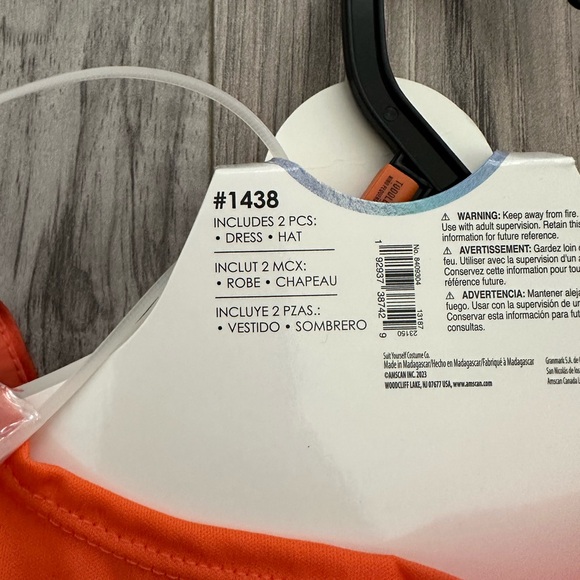 NWT Halloween Scarecrow Pumpkin Transforming Dress Costume in Orange Size 3T/4T - Picture 7 of 7